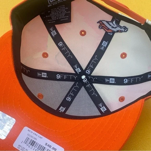 Denver Broncos New Era 2022 Sideline 9FIFTY Ink Dye Snapback Hat - Orange - Picture 7 of 8